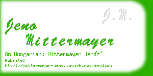 jeno mittermayer business card